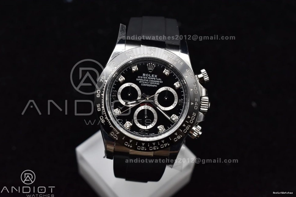 on Edition 116519 Daytona Contemporary Black Dial 768 Best Rubber Oysterflex Strap 1:1 Diamonds SA BTF 0108